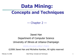 Data Mining: Concepts and Techniques — Chapter 2