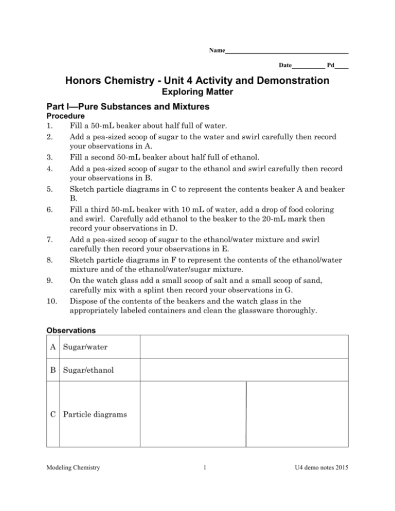 honors chemistry homework #3