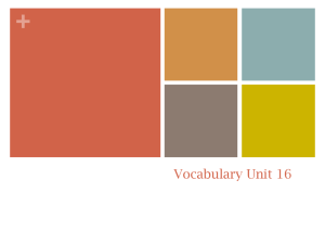 Vocabulary Unit 16