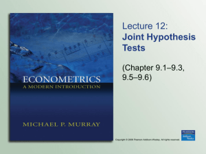 Lecture 10: Joint Hypothesis Tests