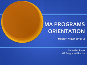 ma programs orientation - Department of Politics, New York University