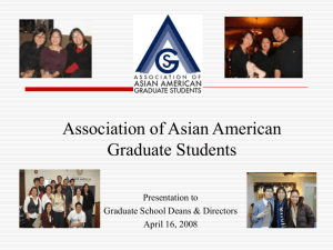 Graduate School Dean and Director's Presentation April 2008