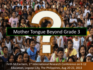 Mother Tongue-based Bilingual Or Multilingual Education In The