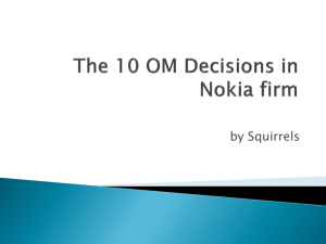 The 10 OM Decisions in Nokia firm