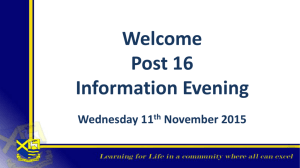 the Post 16 Information Evening Presentation