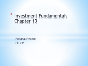 Investing Basics and Evaluating Bonds Chapter 11