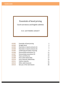 Essentials of bond pricing