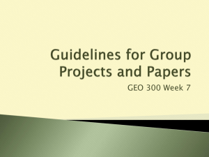 Guidelines for Group Projects and Papers
