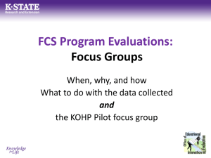FCS Program Evaluations: Focus Groups