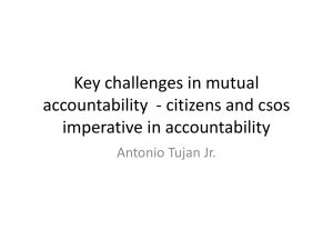 Key challenges in mutual accountability