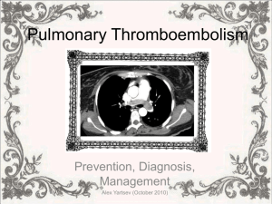 Pulmonary thromboembolism