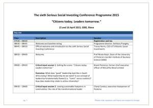 CSI Conference 2015 - updated programme