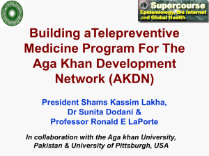 Building telepreventive Medicine program for the Aga Khan