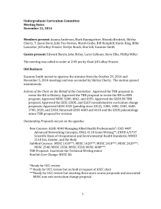 Undergraduate Curriculum Committee Meeting Notes November 12