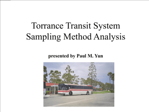 Torrance Transit System Sampling Method Analysis presented by