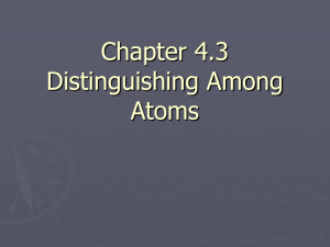 Chapter 4.3 Distinguishing Among Atoms