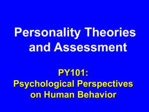 PY101: Personality Psychology