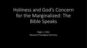 Holiness and God*s Concern for the Marginalized