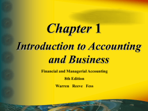 Introduction to Managerial Accounting & Job Order Cost Systems