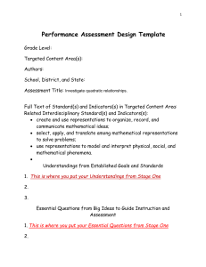 Performance Assessment Design Sample