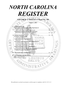 NORTH CAROLINA REGISTER BoilerPlate