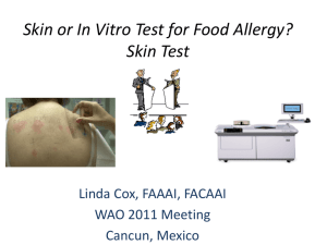 old pp Skin or In Vitro Test for Food Allergy