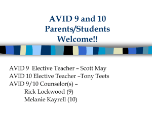 AVID 9 and 10 Parents/Students Welcome!!