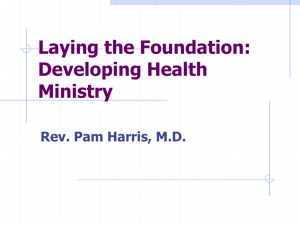 Laying the Foundation - United Methodist Health Ministry Fund