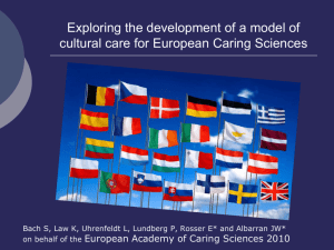European model of cultural caring for caring Sciences