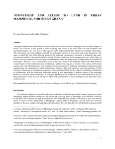 Land Ownership and Access in Mamprugu