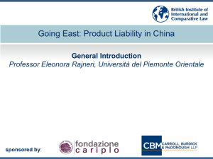 product liability - British Institute of International and Comparative Law