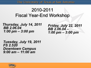 2009-2010 Fiscal Year-End Workshop