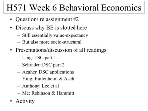 H571 Week 6 - Behavioral economics