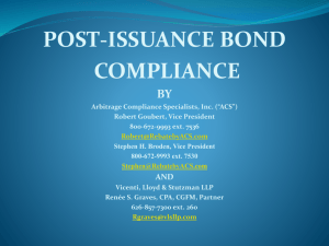Pre and Post Issuance Compliance for Bonds