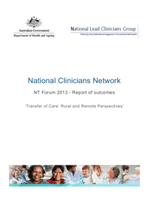 NT National Clinicians Network 2012-13