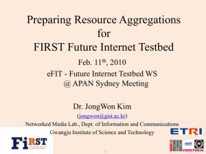 Preparing Resource Aggregations for FIRST Future Internet Testbed