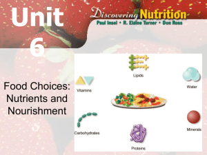 Food choices nutrients