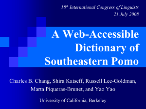 Southeastern Pomo - Linguistics - University of California, Berkeley