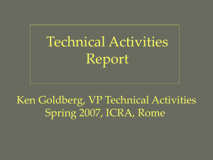 Report on Technical Activities to Adcomm, ICRA, Apr