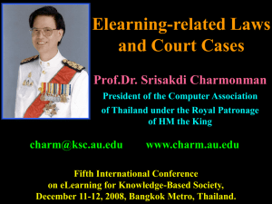 Thai Law to Legalize eLearning (Cont.)