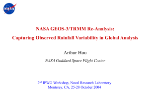 NASA GEOS-3/TRMM Re-Analysis: Capturing Observed Rainfall