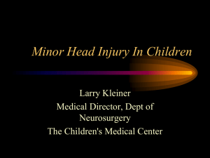 Minor Head Injury In Children