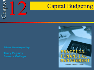 Chapter 12: Capital Budgeting