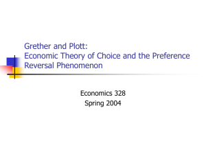 Economic Theory of Choice and the Preference Reversal