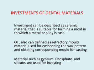 investments of dental materials