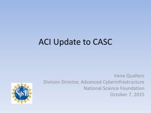ACI Update to CASC - The Coalition for Academic Scientific