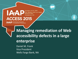 Managing remediation of Web accessibility defects in a large