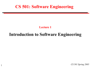 CS 501: Software Engineering