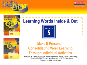 Learning Words Inside and Out: Chapter 5 Make it Personal