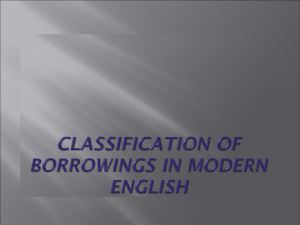 Classification of borrowings in Modern English